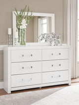 Raechalla White Dresser and Mirror (Online Special Price)