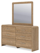 Gramburg Warm Natural Brown Queen Panel Bed, Dresser and Mirror (Online Special Price)