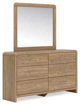 Gramburg Warm Natural Brown Queen Panel Bed, Dresser and Mirror (Online Special Price)