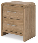 Gramburg Warm Natural Brown Two Drawer Nightstand (Online Special Price)
