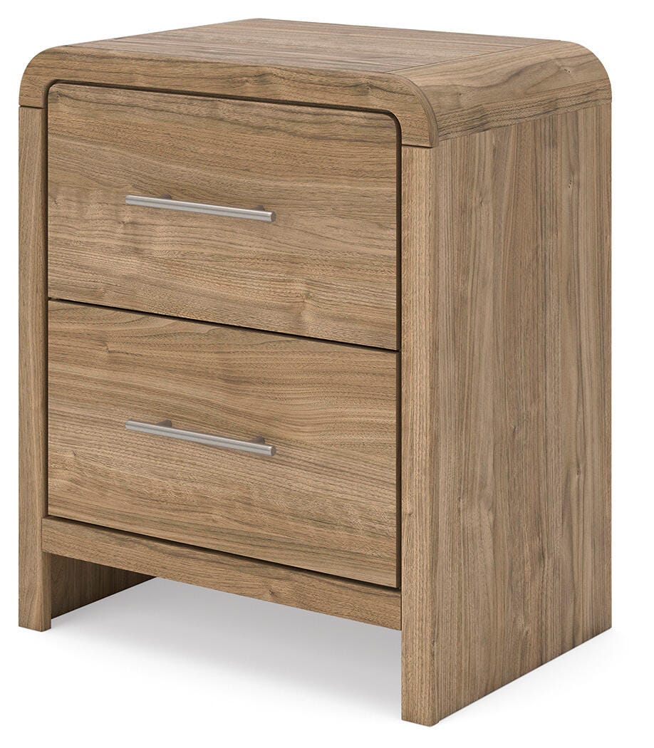 Gramburg Warm Natural Brown Two Drawer Nightstand (Online Special Price)