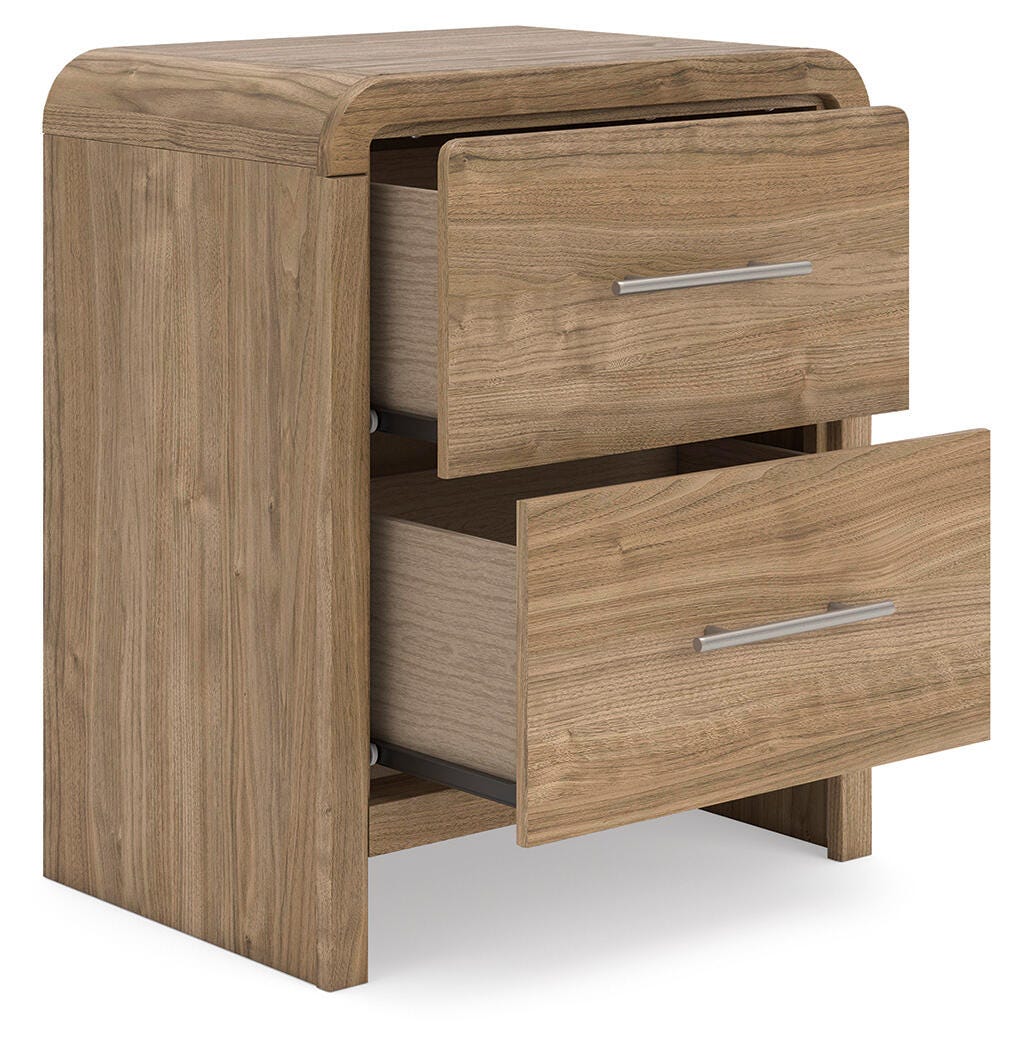 Gramburg Warm Natural Brown Two Drawer Nightstand (Online Special Price)