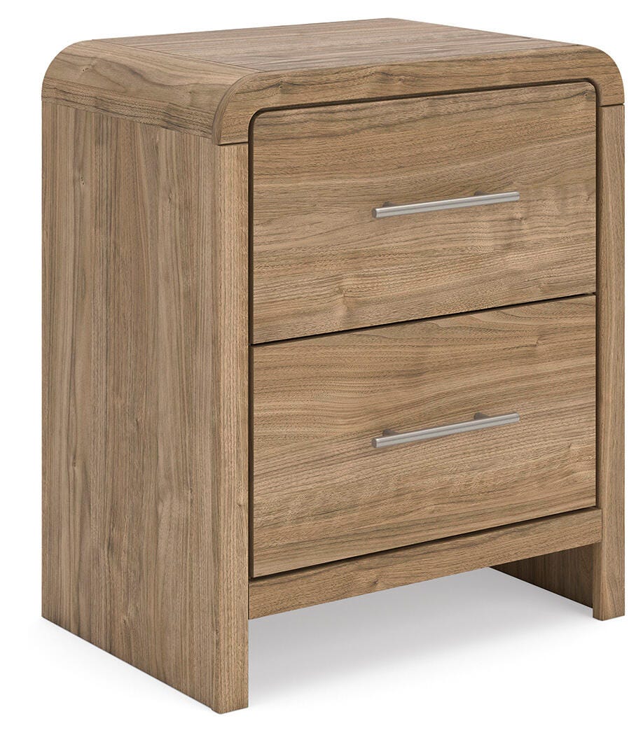 Gramburg Warm Natural Brown Two Drawer Nightstand (Online Special Price)