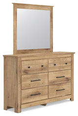 Makidern Tan King Panel Bed, Dresser, Mirror and 2 Nightstands (Online Special Price)