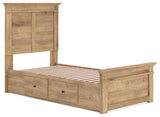 Fenderport Tan Twin Panel Storage Bed with Panel Footboard and 2 Under Bed Storage Units (Online Special Price)