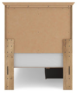 Fenderport Tan Twin Panel Storage Bed with Panel Footboard and Under Bed Storage (Online Special Price)