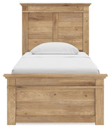 Fenderport Tan Twin Panel Storage Bed with Panel Footboard and Under Bed Storage