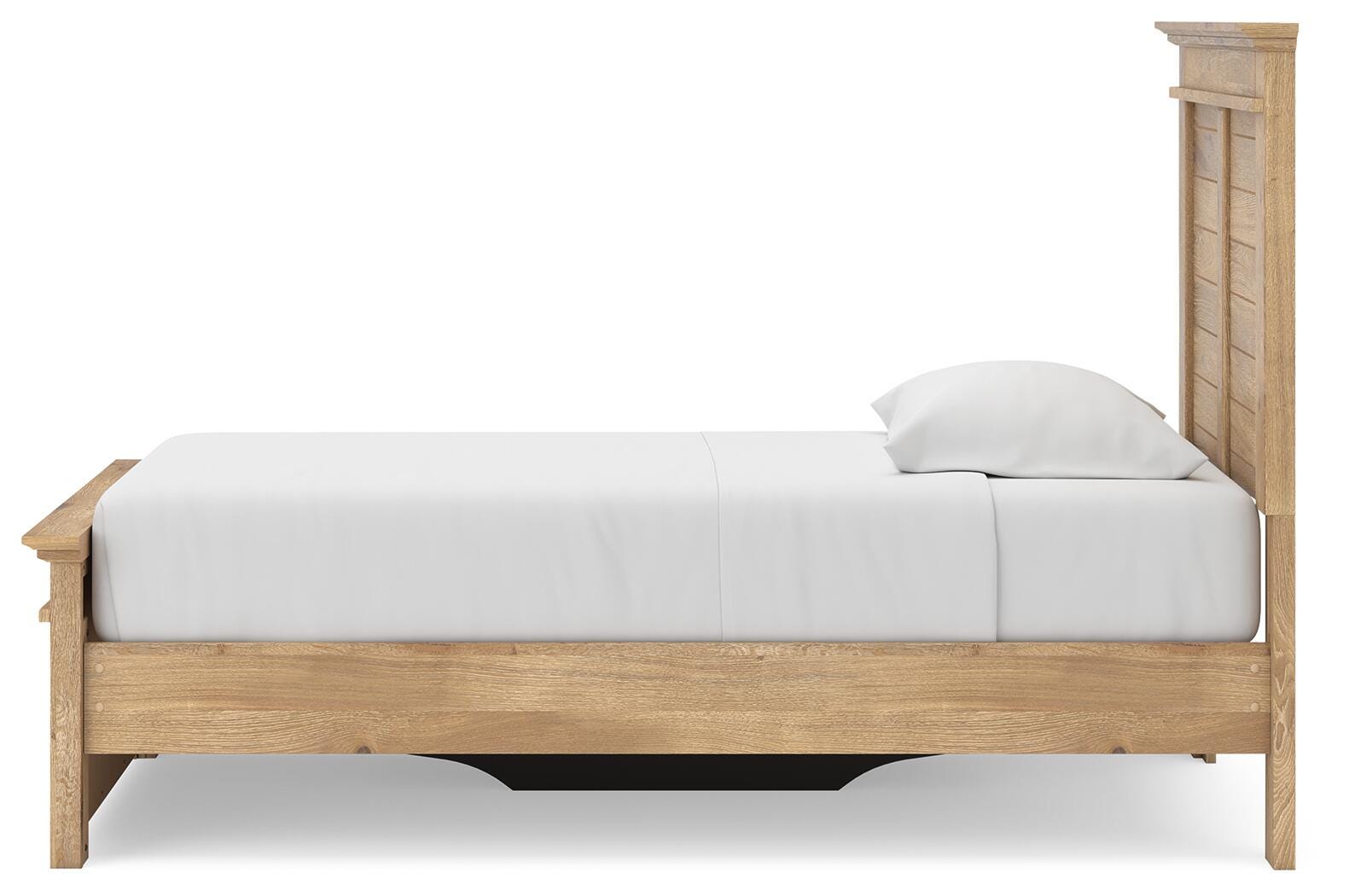 Fenderport Tan Twin Panel Storage Bed with Panel Footboard and Under Bed Storage (Online Special Price)