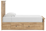 Fenderport Tan Twin Panel Storage Bed with Panel Footboard and Under Bed Storage