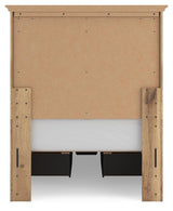 Fenderport Tan Twin Panel Storage Bed with Storage Footboard and 2 Under Bed Storage Units