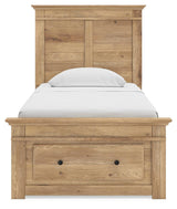 Fenderport Tan Twin Panel Storage Bed with Storage Footboard and 2 Under Bed Storage Units