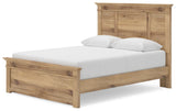 Fenderport Tan Queen Panel Storage Bed with Panel Footboard and Under Bed Storage (Online Special Price)