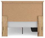 Fenderport Tan Queen Panel Storage Bed with Panel Footboard and Under Bed Storage (Online Special Price)