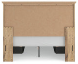 Fenderport Tan Queen Panel Storage Bed with Storage Footboard and 2 Under Bed Storage Units