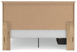 Fenderport Tan King Panel Storage Bed with Panel Footboard and Under Bed Storage