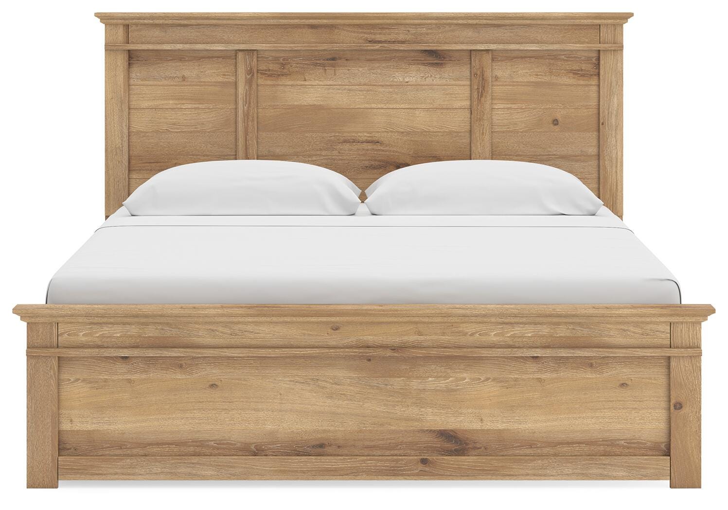 Fenderport Tan King Panel Storage Bed with Panel Footboard and Under Bed Storage (Online Special Price)