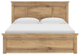 Fenderport Tan King Panel Storage Bed with Panel Footboard and Under Bed Storage
