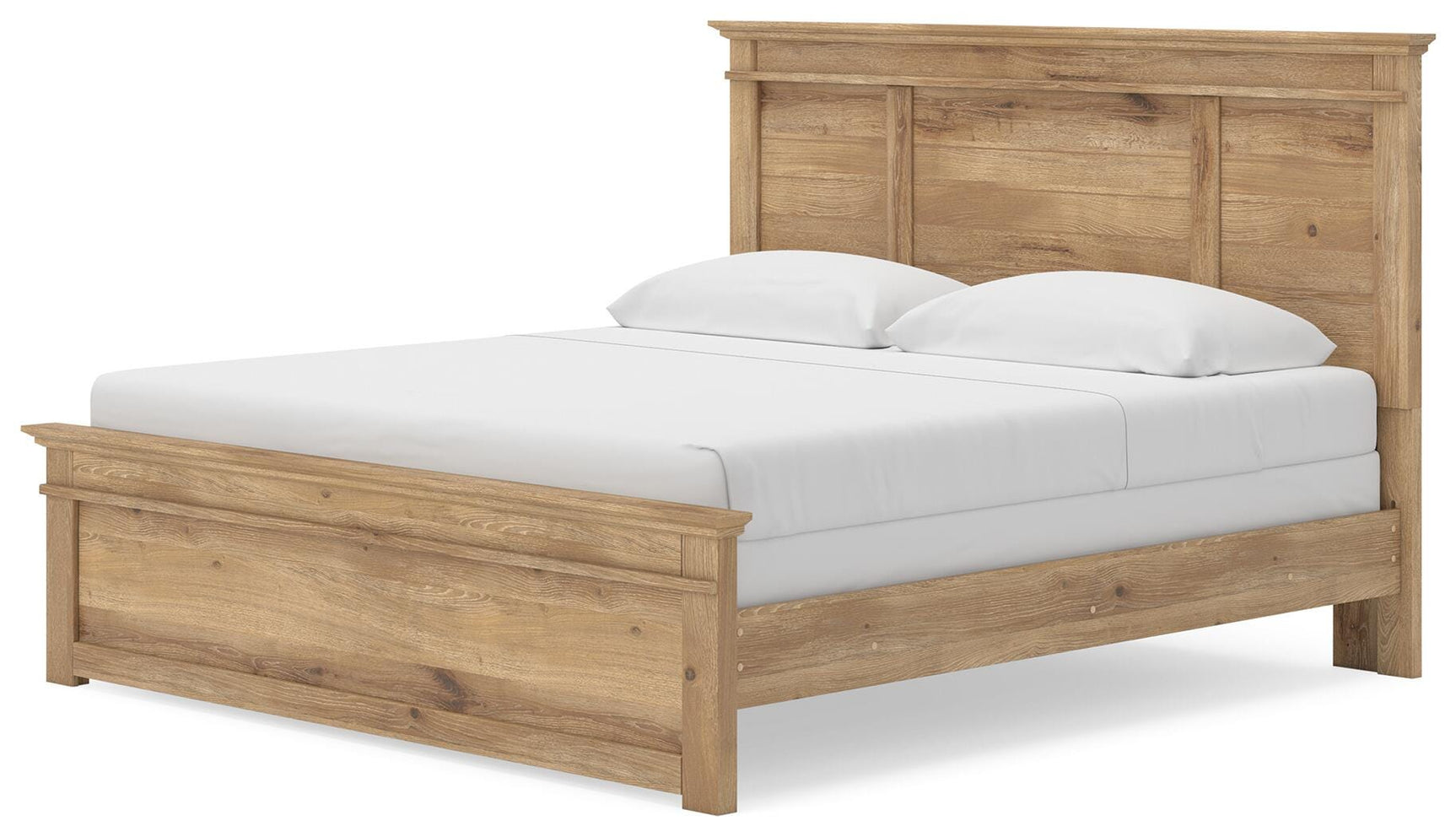 Makidern Tan King Panel Bed, Dresser, Mirror and 2 Nightstands (Online Special Price)
