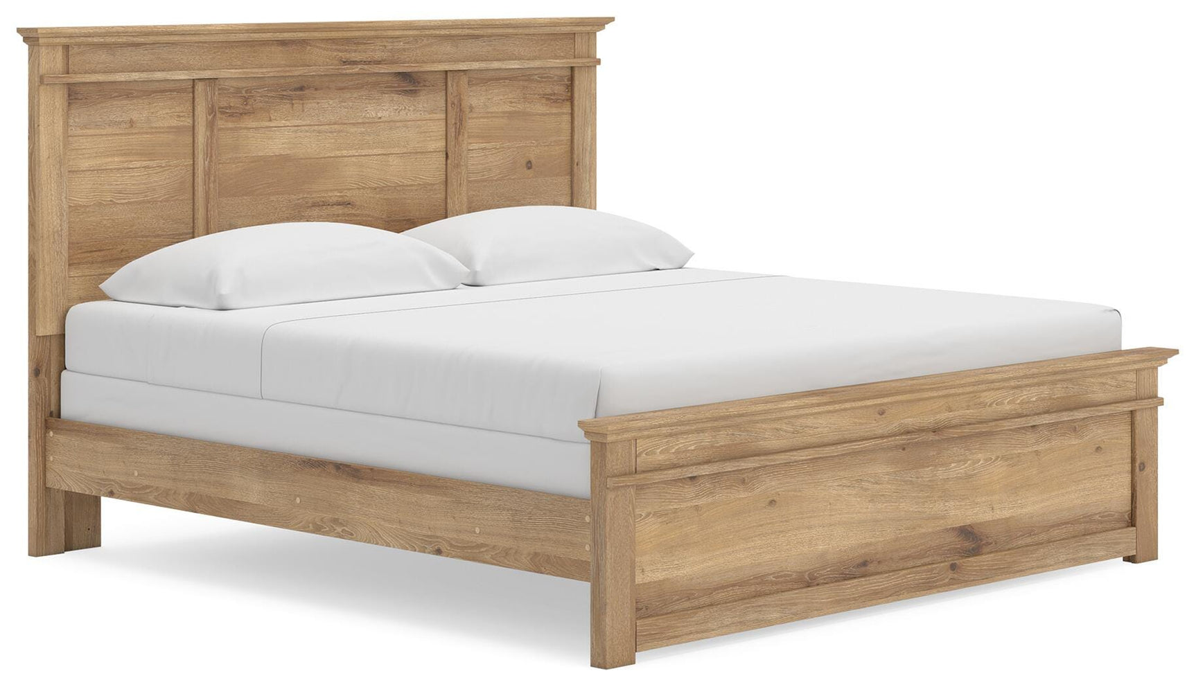 Makidern Tan King Panel Bed, Dresser, Mirror and 2 Nightstands (Online Special Price)