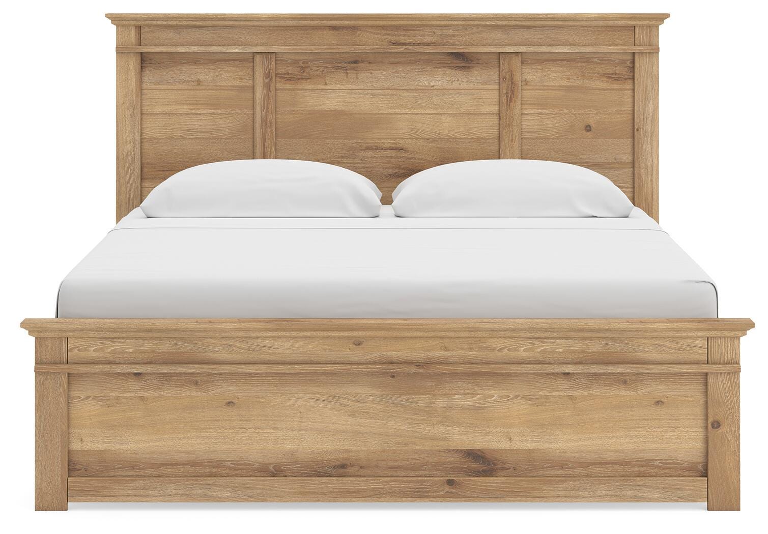 Makidern Tan King Panel Bed, Dresser, Mirror and 2 Nightstands (Online Special Price)