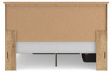 Fenderport Tan King Panel Storage Bed with Storage Footboard and Under Bed Storage