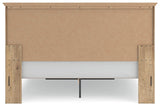Fenderport Tan King Panel Storage Bed with Storage Footboard