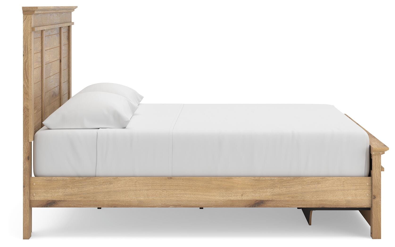Fenderport Tan King Panel Storage Bed with Storage Footboard (Online Special Price)
