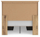 Fenderport Tan Full Panel Storage Bed with Panel Footboard and 2 Under Bed Storage Units