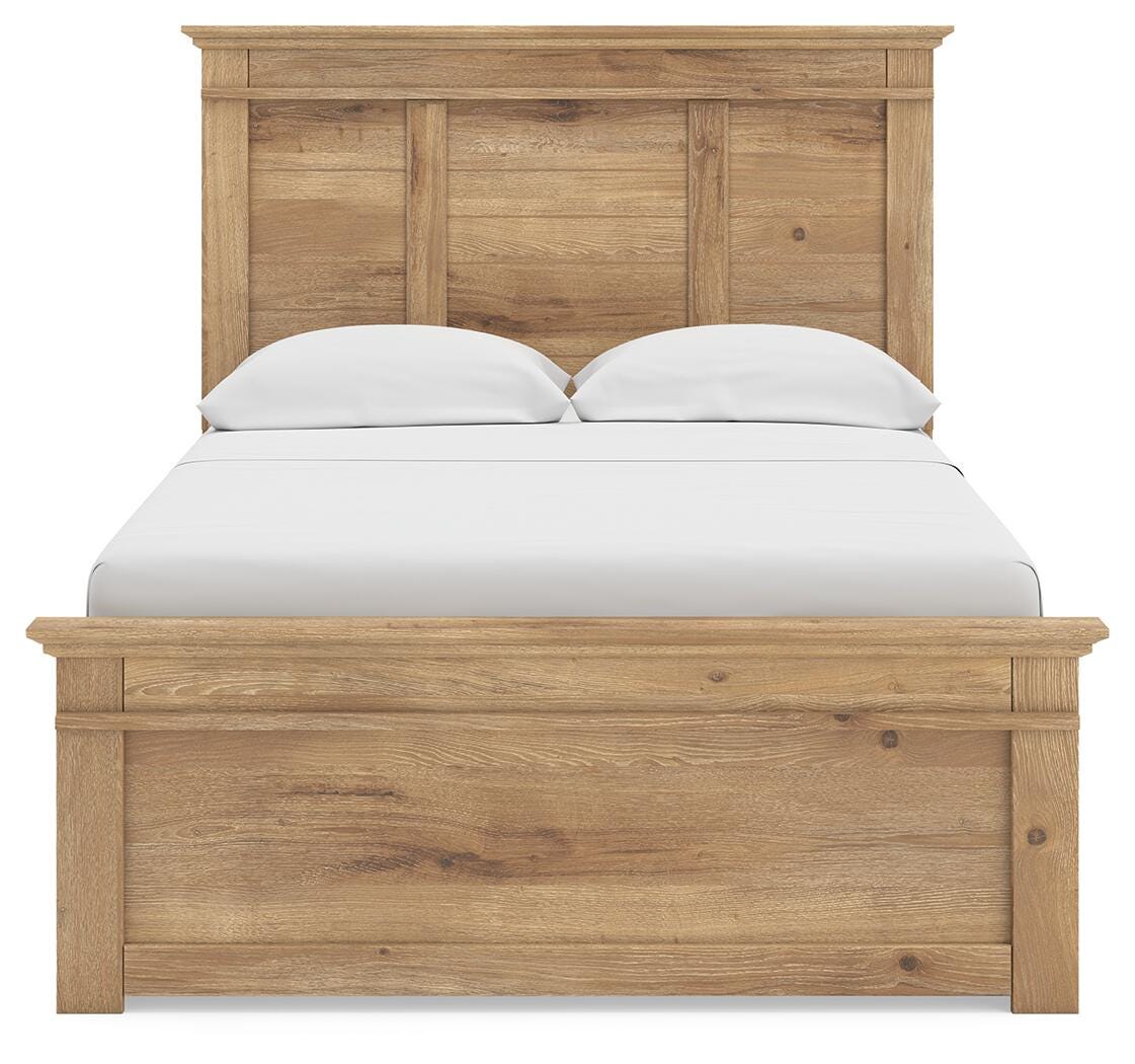 Fenderport Tan Full Panel Storage Bed with Panel Footboard and 2 Under Bed Storage Units