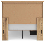 Fenderport Tan Full Panel Storage Bed with Panel Footboard and Under Bed Storage