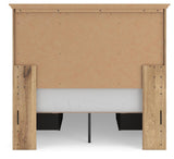 Fenderport Tan Full Panel Storage Bed with Storage Footboard and 2 Under Bed Storage Units