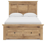 Fenderport Tan Full Panel Storage Bed with Storage Footboard and 2 Under Bed Storage Units