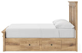 Fenderport Tan Full Panel Storage Bed with Storage Footboard and 2 Under Bed Storage Units