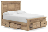 Fenderport Tan Full Panel Storage Bed with Storage Footboard and Under Bed Storage