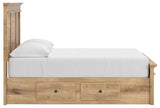 Fenderport Tan Full Panel Storage Bed with Storage Footboard and Under Bed Storage