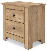 Makidern Tan King Panel Bed, Dresser, Mirror and 2 Nightstands (Online Special Price)