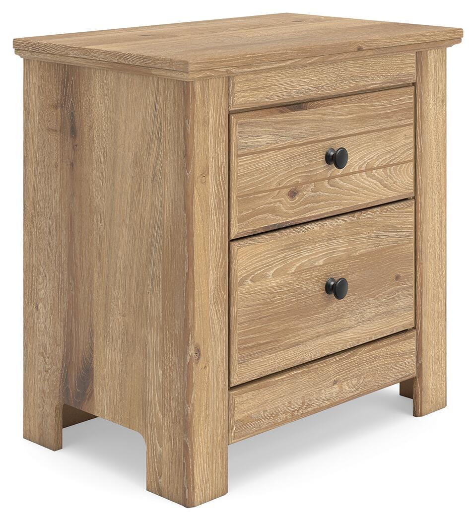 Makidern Tan King Panel Bed, Dresser, Mirror and 2 Nightstands (Online Special Price)
