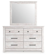 Makidern Whitewash Twin Panel Storage Bed, Dresser and Mirror (Online Special Price)
