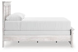 Makidern Whitewash Queen Panel Bed, Dresser, Mirror and Nightstand (Online Special Price)