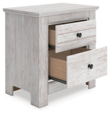 Makidern Whitewash Queen Panel Bed, Dresser, Mirror and Nightstand (Online Special Price)