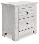 Makidern Whitewash Queen Panel Bed, Dresser, Mirror and Nightstand (Online Special Price)