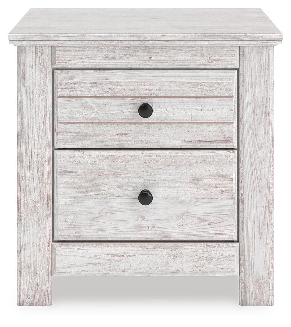 Makidern Whitewash Queen Panel Bed, Dresser, Mirror and Nightstand (Online Special Price)