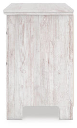 Makidern Whitewash Queen Panel Bed, Dresser, Mirror and Nightstand (Online Special Price)