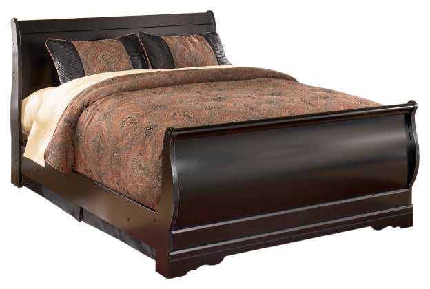 Huey Vineyard Black Full Sleigh Bed - Ornate Home