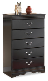 Huey Vineyard Black Dresser, Mirror, Chest and 2 Nightstands (Online Special Price)