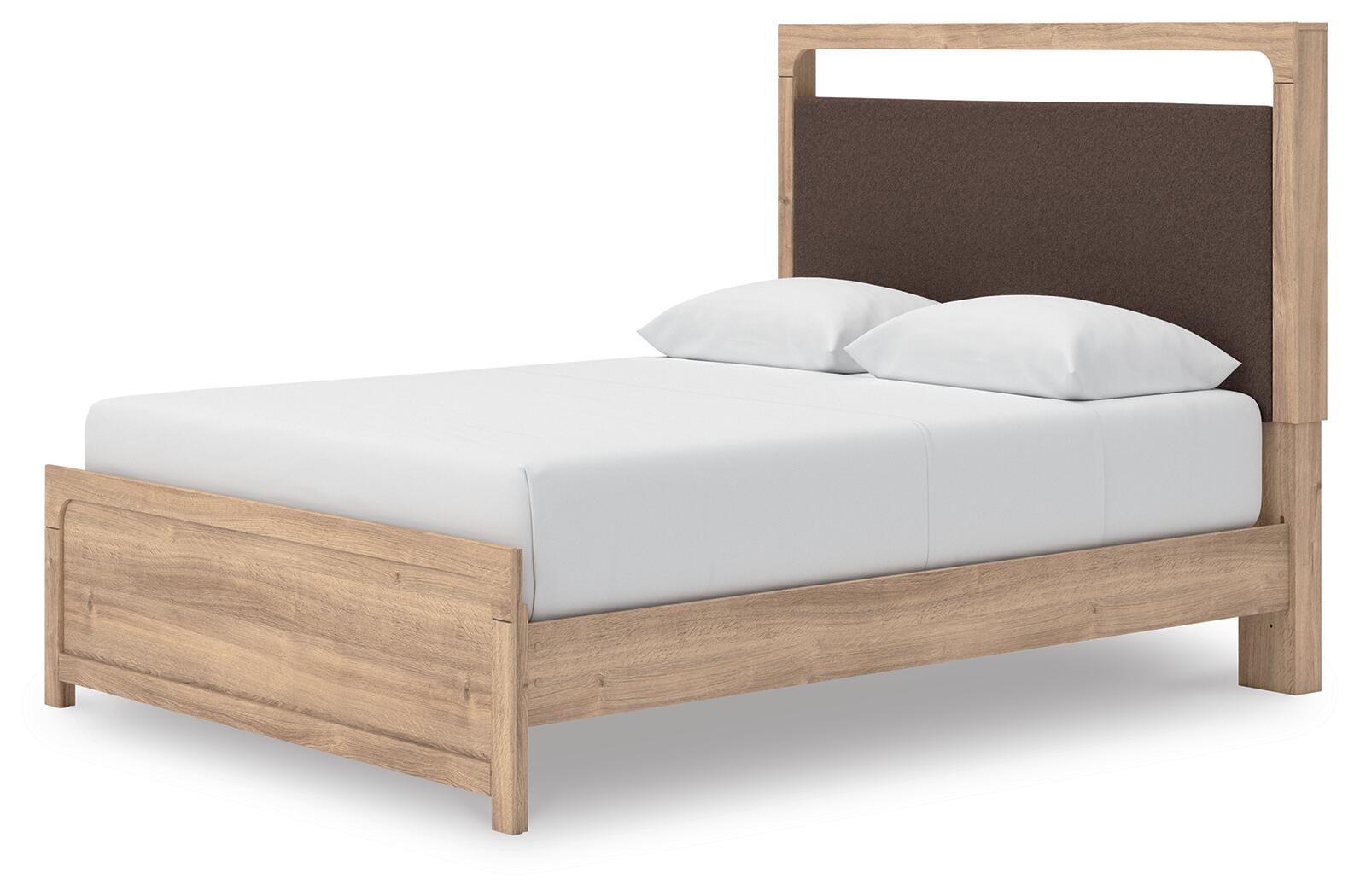 Hollymount Tan Queen Upholstered Platform Bed (Online Special Price)