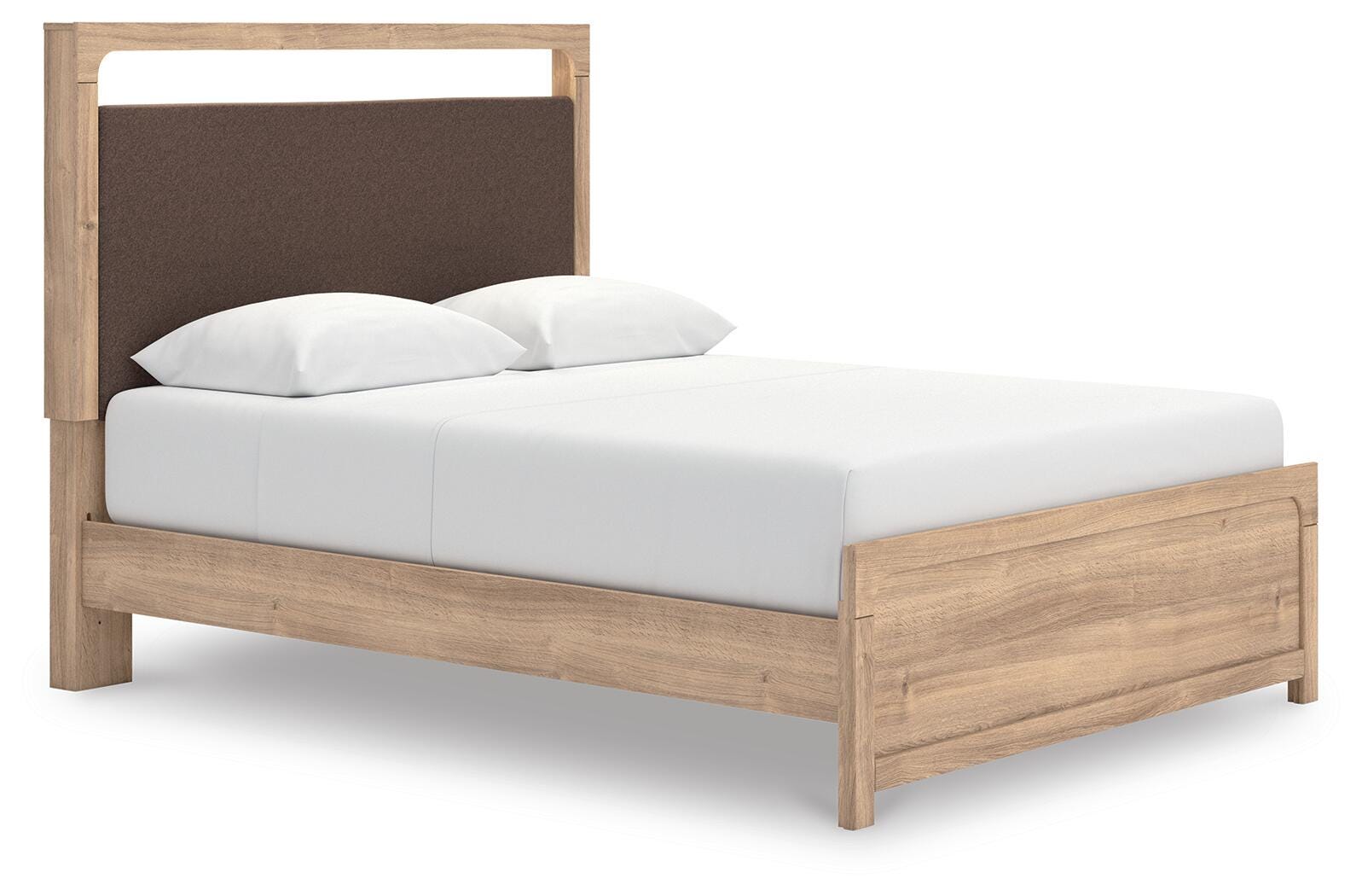 Hollymount Tan Queen Upholstered Platform Bed (Online Special Price)