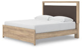 Hollymount Tan King Upholstered Platform Bed