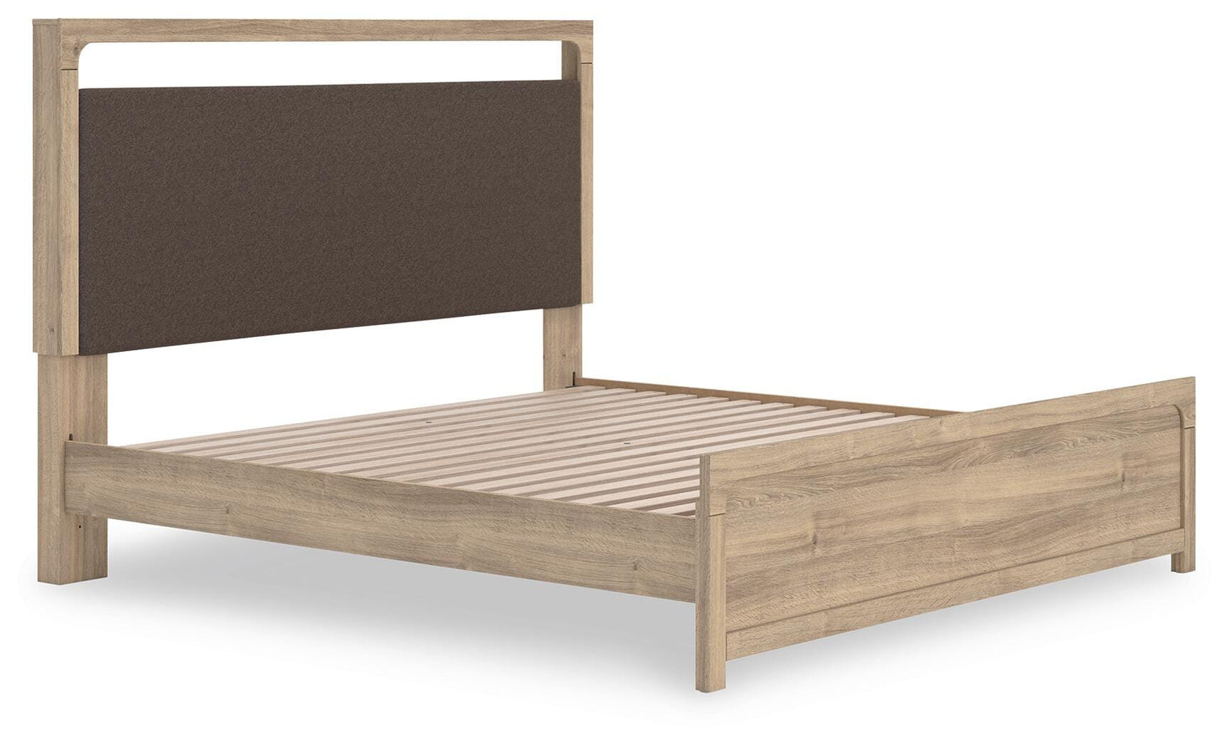 Hollymount Tan King Upholstered Platform Bed
