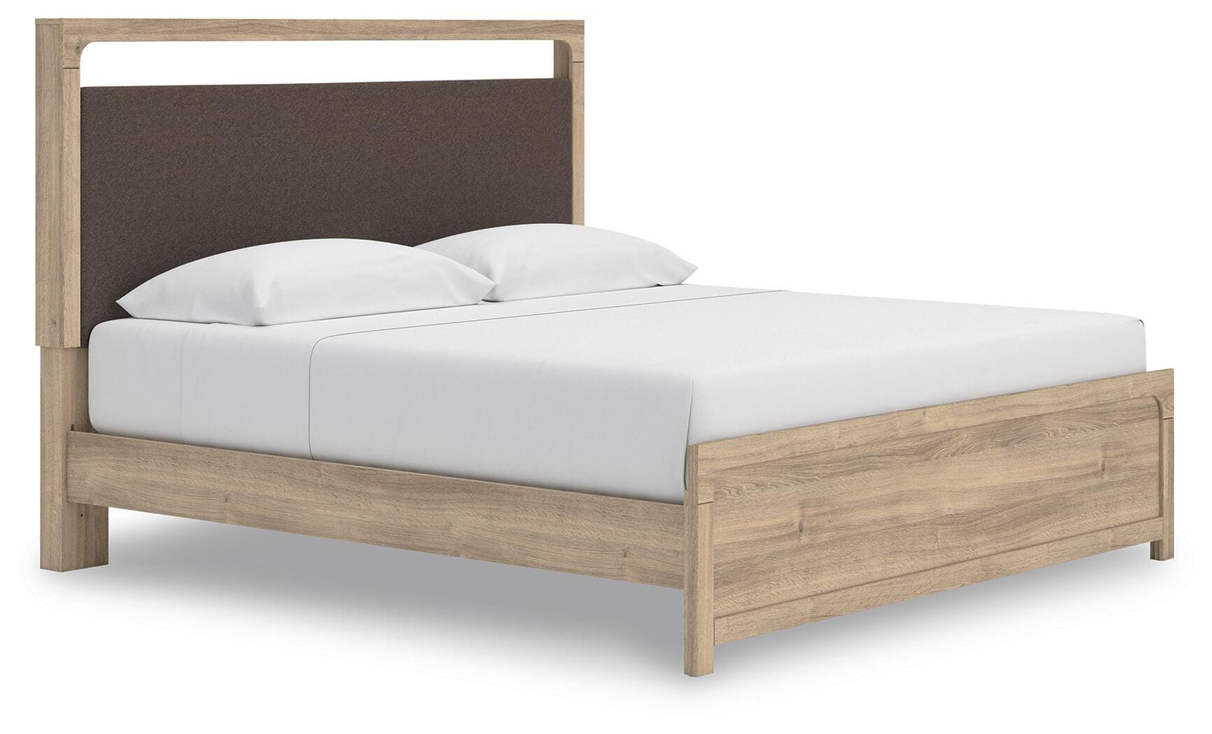 Hollymount Tan King Upholstered Platform Bed